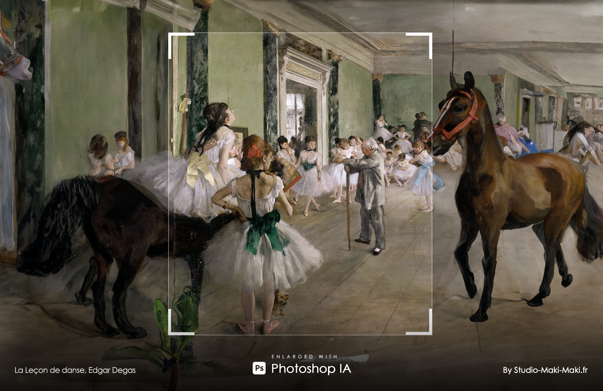 La Leçon de danse, Edgar Degas - Enlarged with Photoshop IA - By Studio Maki Maki