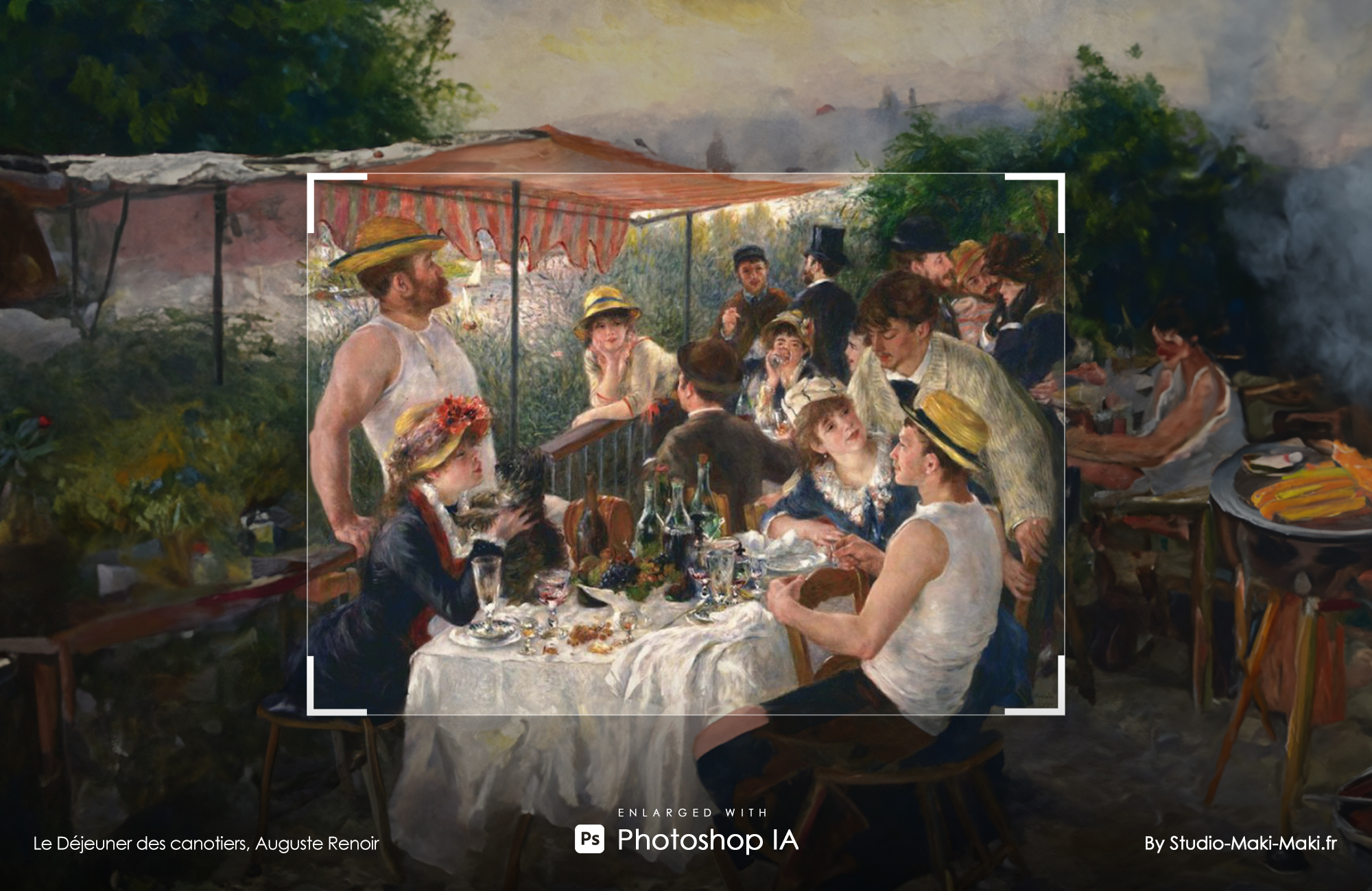 Le Déjeuner des canotiers, Auguste Renoir - Enlarged with Photoshop IA - By Studio Maki Maki