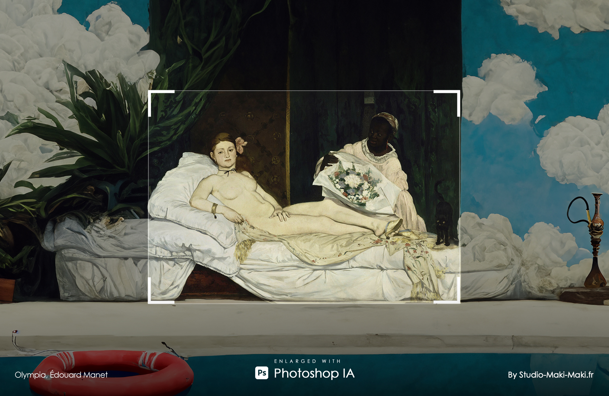 Olympia, Édouard Manet - Enlarged with Photoshop IA - By Studio Maki Maki